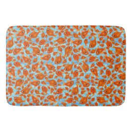 Fun Orange Goldfish Wasser Blue Hintergrund Badematte