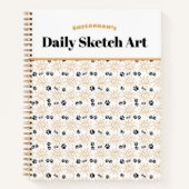 Fun Orange Hand Drawing Sun Paws Muster Notizblock (Vorderseite)