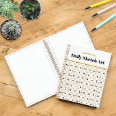 Fun Orange Hand Drawing Sun Paws Muster Notizblock