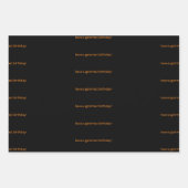 Fun Orange Happy Birthday Tiger Geschenkpapier Set (Vorderseite 3)