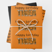 Fun Orange Happy Birthday Tiger Geschenkpapier Set (Beispiel)