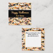 Fun Orange "Happy Halloween" Pattern Individuelle Mitteilungskarte (Vorne/Hinten)