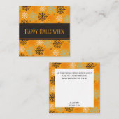 Fun orange "Happy Halloween" Spiderweb Muster Mitteilungskarte (Vorne/Hinten)