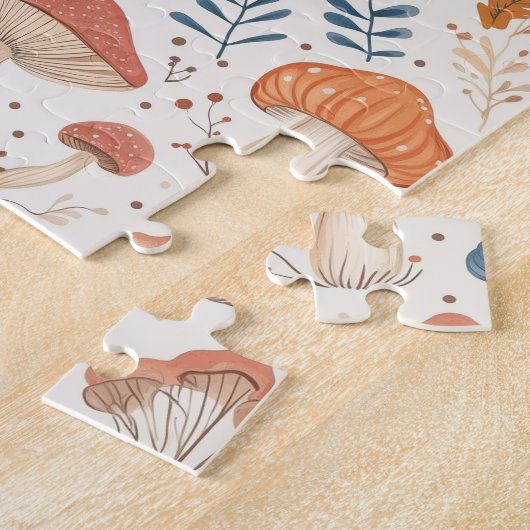 Fun Orange Herbst Pilz-Garten Puzzle (Seite)