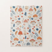Fun Orange Herbst Pilz-Garten Puzzle (Vertikal)