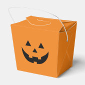 Fun orange Kürbislaterne Kürbisgesicht Halloween Geschenkschachtel (Rückseite)