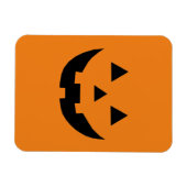 Fun orange Kürbislaterne Kürbisgesicht Halloween Magnet (Horizontal)