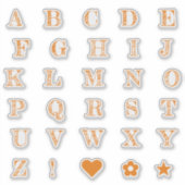 Fun Orange Letters | Monogram Alphabet Stickers Aufkleber (Vorderseite)