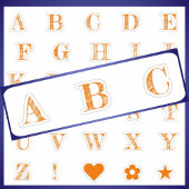 Fun Orange Letters | Monogram Alphabet Stickers Aufkleber