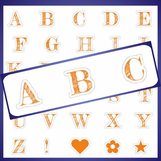 Fun Orange Letters | Monogram Alphabet Stickers Aufkleber