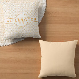 Fun Orange Monogram Name Hand Drawing Sun Kissen