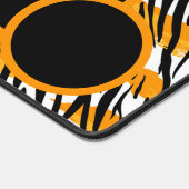Fun Orange Schwarz-weiß Tiger Streifen Monogramm m Schreibtischunterlage (Ecke)