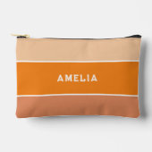 Fun-Orange-Stripe-Monogramm Zubehörtasche (Vorderseite)