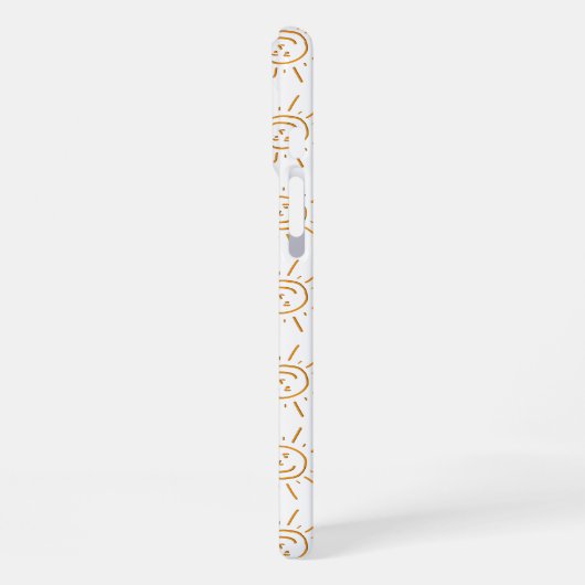 Fun Orange Sunshine Face Muster Custom iPhone Hülle (Linke Seite)