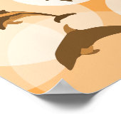 Fun Orange Wave Jumping Delphine Poster (Ecke)