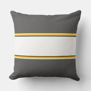 Fun Orange Yellow Schwarz-weiß Gray Racing Streife Kissen