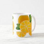 Fun Orangen minimalistische moderne Grafik Kaffeetasse (VorderseiteRechts)