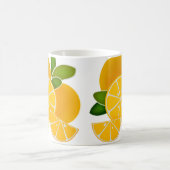 Fun Orangen minimalistische moderne Grafik Kaffeetasse (Mittel)