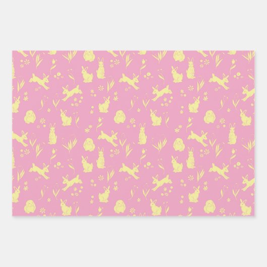 Fun Ostereier und -bunnies, Tulpen und Frühling Geschenkpapier Set (Vorderseite 2)