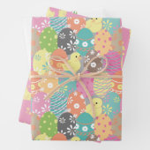 Fun Ostereier und -bunnies, Tulpen und Frühling Geschenkpapier Set (Beispiel)