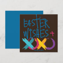 Fun Osterwünsche, Hugs & Kisses | Braun und Blau