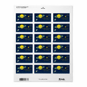 Fun Outer Space Rocket Geburtstags-Liebesmarken Adressaufkleber (Vorne)