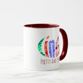 Fun Oval Abstract Colored Linda Name, Personalized Tasse (VorderseiteRechts)