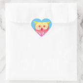 Fun Owl Blue Heart Sticker (Tasche)