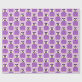 Fun Owl Muster Lila Lavendel Geschenkpapier (Flach)