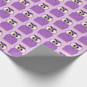 Fun Owl Muster Lila Lavendel Geschenkpapier (Ecke)