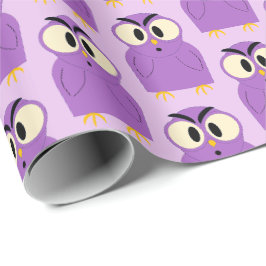 Fun Owl Muster Lila Lavendel Geschenkpapier
