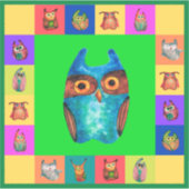 Fun Owls Custom Cut Vinyl Sticker (Vorderseite)