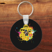 Fun Paint Spritzer Emojis Heart Kiss Nerd Cool Schlüsselanhänger (Vorderseite)