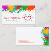 Fun Paint Spritzer und Heart Face Painting Telefonnummerkarte (Vorne/Hinten)