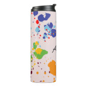 Fun Paint Tropfens Farbenfrohe Namensquelle Thermosbecher (Nach links gedreht)