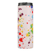Fun Paint Tropfens Farbenfrohe Namensquelle Thermosbecher (Rückseite)