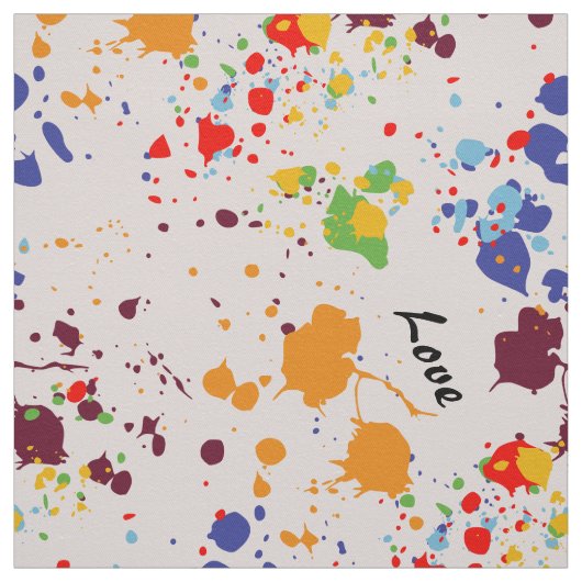 Fun Paint Tropfens Farbige FrühlingsLiebe Stoff (Muster)