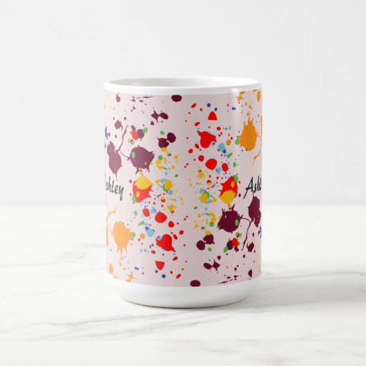 Fun Paint Tropfens Farbige Name Frühlingszeit Lieb Kaffeetasse (Mittel)