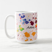 Fun Paint Tropfens Farbige Name Frühlingszeit Lieb Kaffeetasse (Links)