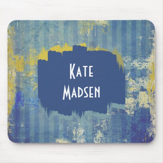 Fun Painted Denim Muster Personalisiert Mousepad (Vorne)