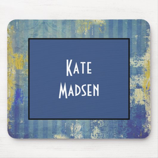 Fun Painted Denim Muster Personalisiert Mousepad (Vorne)