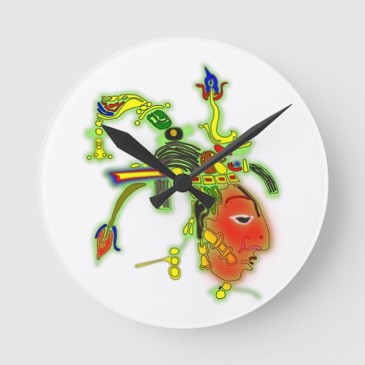 Fun Painting Mask Tribal Face Runde Wanduhr (Vorderseite)