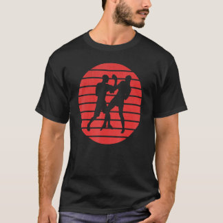 Fun Pair der Boxer-Silhouette auf einem roten Sonn T-Shirt