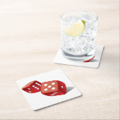 Fun Pair of Dice Rechteckiger Pappuntersetzer (Vor Ort)