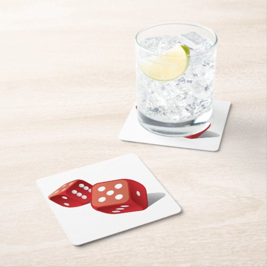 Fun Pair of Dice Rechteckiger Pappuntersetzer (Vor Ort)