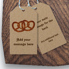 Fun Paired Pretzel Loaves eigene Nachricht Brot th Geschenkanhänger