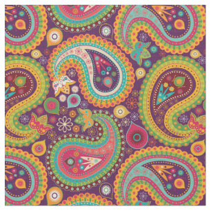 Fun Paisley Boho Colorful Floral Stoff