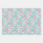 Fun Paisley Muster Blue Aquamarin Red Geschenkpapier Set (Vorderseite 2)