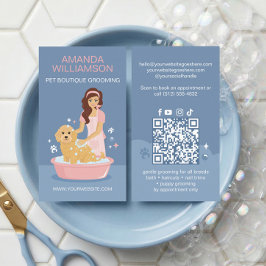 Fun Pampered Pet Dog Groomer Professional Stylist  Visitenkarte