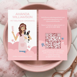 Fun Pampered Pet Dog Groomer Professional Stylist  Visitenkarte